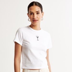 Abercrombie Short-Sleeve Martini Graphic Skimming Tee